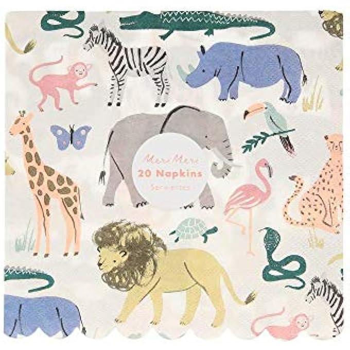 SAFARI ANIMALS NAPKINS, LARGE - Image 2
